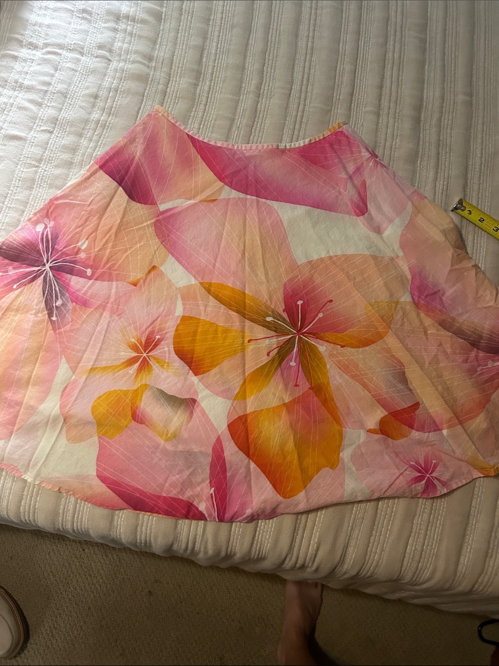 Floral Pink & Orange A-Line Women's Skirt